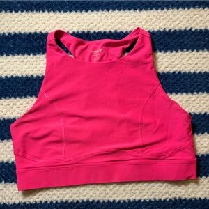 Old Navy Active PowerSoft Neon Pink High-Neck Sports Bra